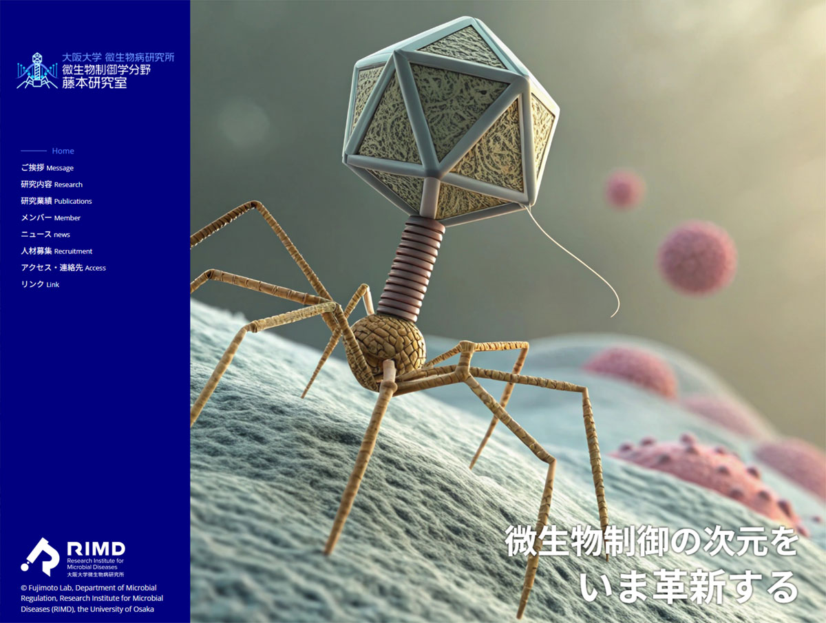 大阪大学 微生物病研究所 微生物制御学分野 藤本研究室のホームページ